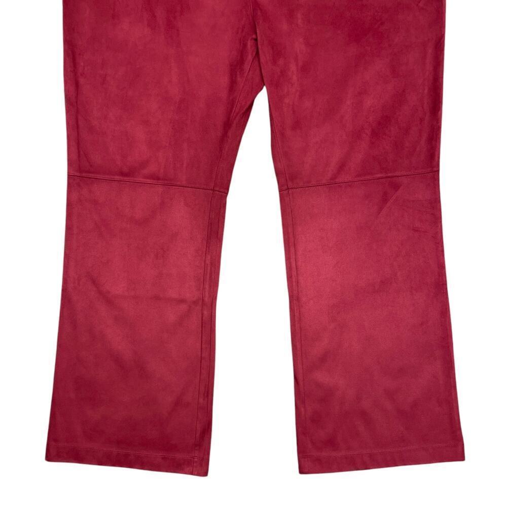 Soft Surroundings Faux Suede Pull On Bootcut Pants Moroccan Red XL Petite NEW - Picture 5 of 11